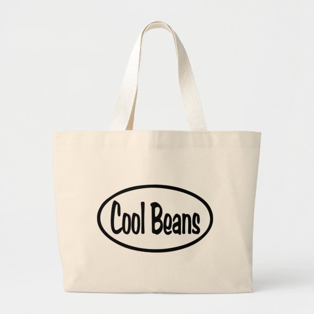 Cool Beans Oval Large Tote Bag (Front)
