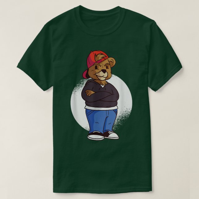 Cool Bear Boy Teenager  T-Shirt (Design Front)