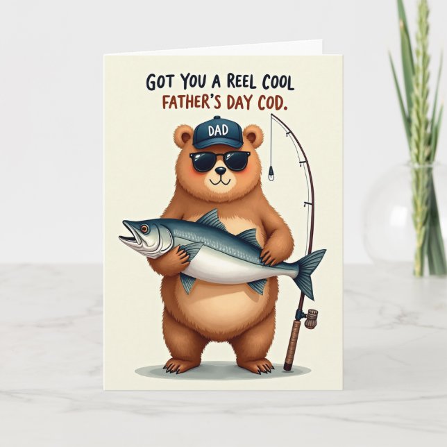 Cool Bear Fathers Day Fish Card (Front)