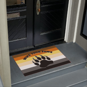 Cool Bear Pride Bear Paw Wipe your Paws Doormat