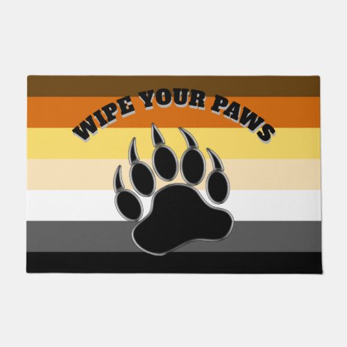 Cool Bear Pride Bear Paw Wipe your Paws Doormat