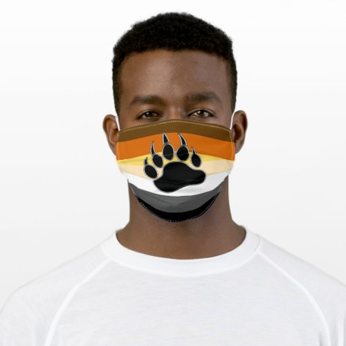 Cool Bear Pride Flag Bear Paw Adult Cloth Face Mask