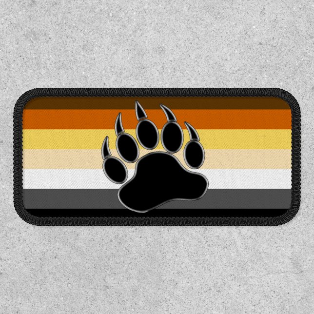 Cool Bear Pride Flag Shield Bear Paw Patch (Front)