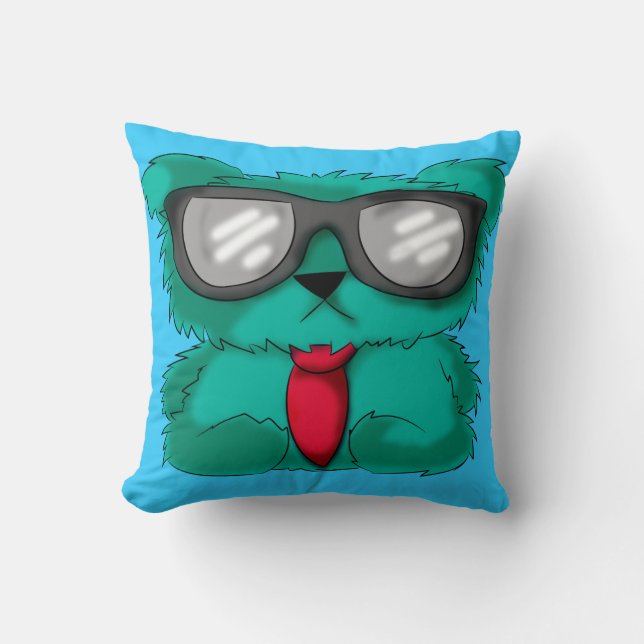 cool bear throw pillow (Front)