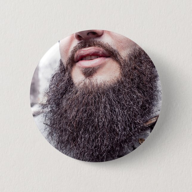 Cool Beard & Mustache button (Front)