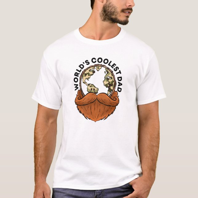 Cool Bearded Dad Army Print T-shirt (Front)