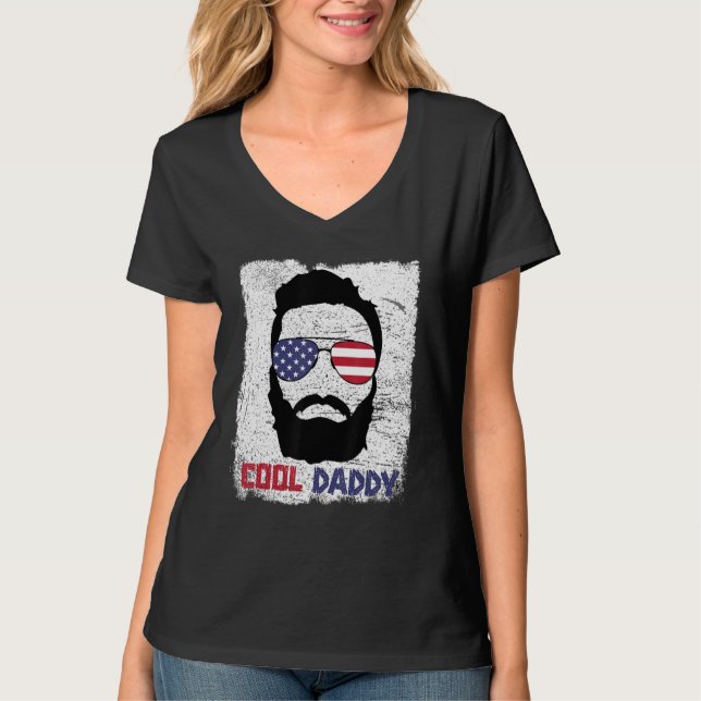 Cool Bearded Daddy Summer 4th of July Funny Cousin T-Shirt (Front)