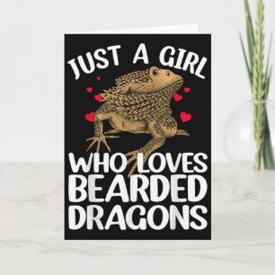 Cool Bearded Dragon Art For Girls Women Bearded Dr Card