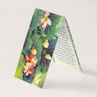 Cool beautiful chinese lotus flower green leaf art business card