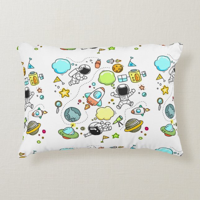Cool beautiful space astronaut  accent pillow (Front)