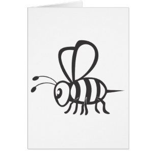 Cool Bee Black Outline Logo Tattoo Shirt Cards