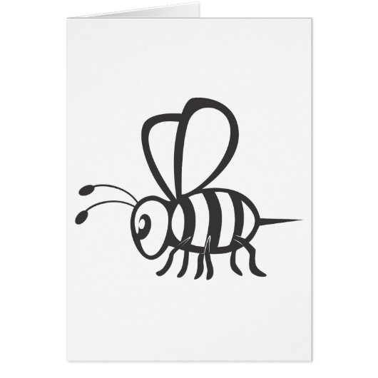 Cool Bee Black Outline Logo Tattoo Shirt Cards (Front)