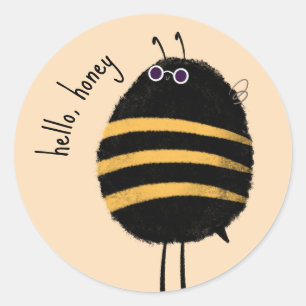 Cool Bee Classic Round Sticker