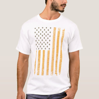 Cool Bee Keeper Art For Men Women US Flag Honey Be T-Shirt