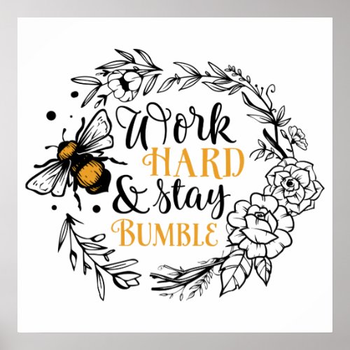 cool bee lovers word art poster