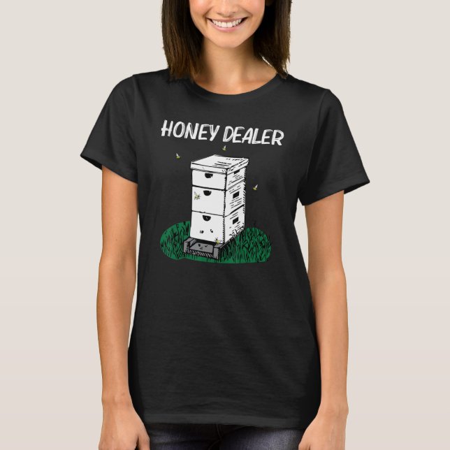 Cool Beekeeping For Men Women Honeybee Honeycomb   T-Shirt (Front)