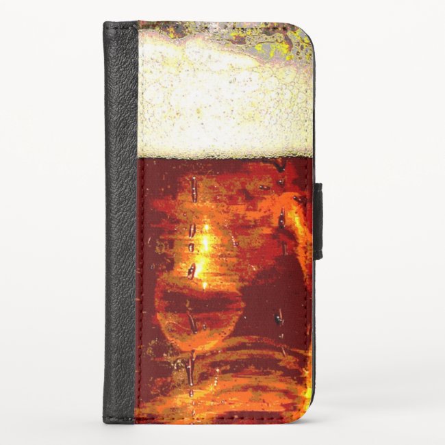 Cool Beer and Foam iPhone X Wallet Case
