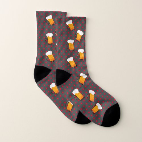 Cool Beer Stein Glass Pattern Funny Socks