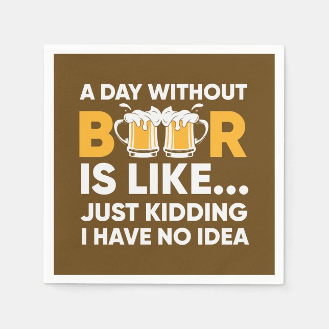 Cool beer word art bar mancave napkins (Front)