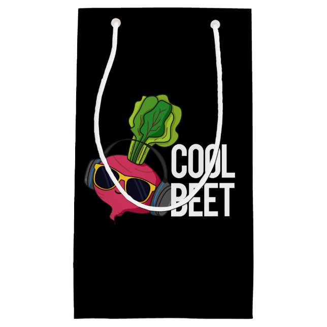 Cool Beet Funny Veggie Pun Dark BG Small Gift Bag (Front)