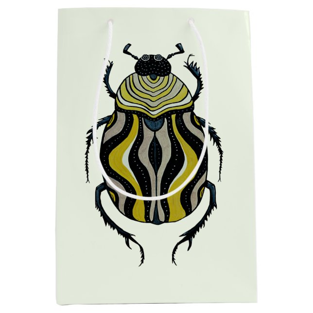 Cool Beetle Bug Art Insect Lover Medium Gift Bag (Front)