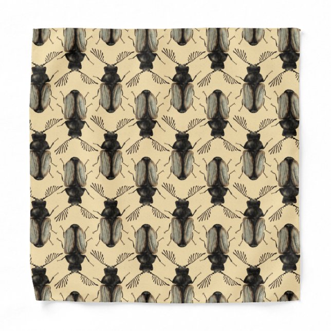 Cool beetle insect lover entomology art bandana (Front)