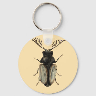 Cool beetle insect lover entomology art keychain