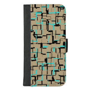 COOL Beige Black Turquoise iPhone 8/7 Plus Wallet Case