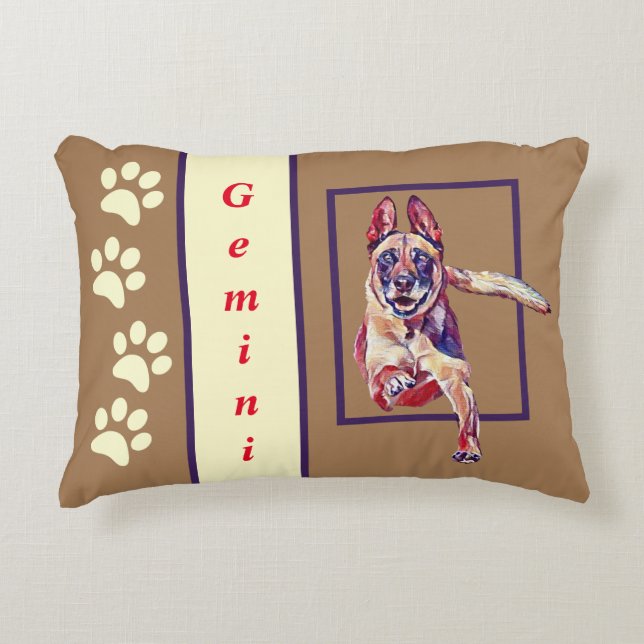 Cool Belgian Malinois Accent Pillow (Front)
