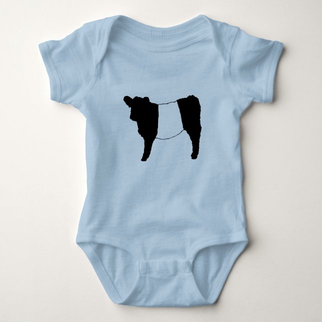 Cool Belted Galloway Cattle Rare Cow Beltie Steer Baby Bodysuit (Front)