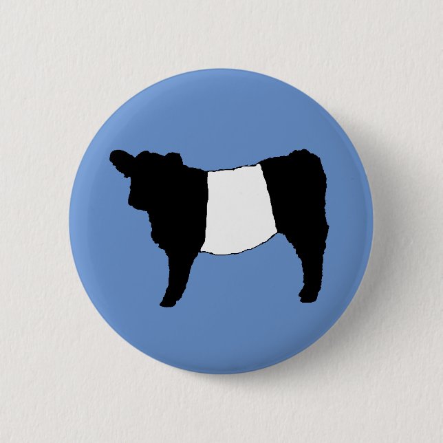 Cool Belted Galloway Cattle Rare Cow Beltie Steer Button (Front)