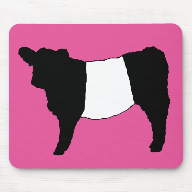 Cool Belted Galloway Cattle Rare Cow Beltie Steer Mouse Pad (Front)