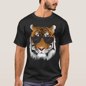 Cool Bengal Tiger With Sunglasses Bengal Tiger Hea T-Shirt