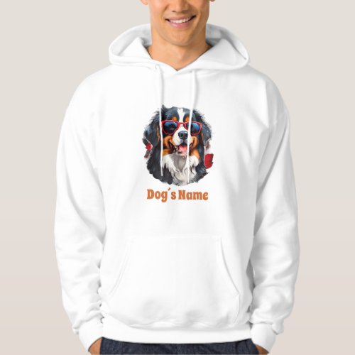 Cool Bernese Mountain Dog with Sunglasses Hoodie