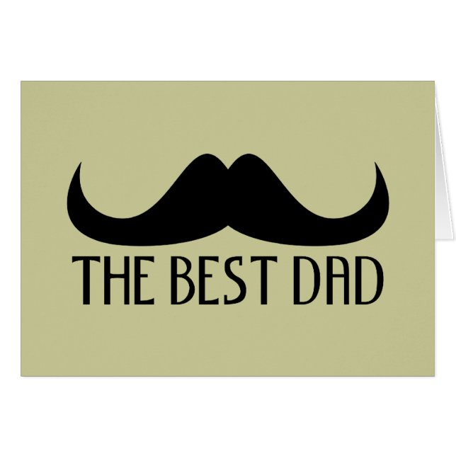 Cool best Dad Black Moustache Father's Day Card (Front Horizontal)