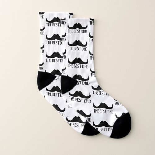 Cool best Dad Black Moustache Fathers day pattern Socks