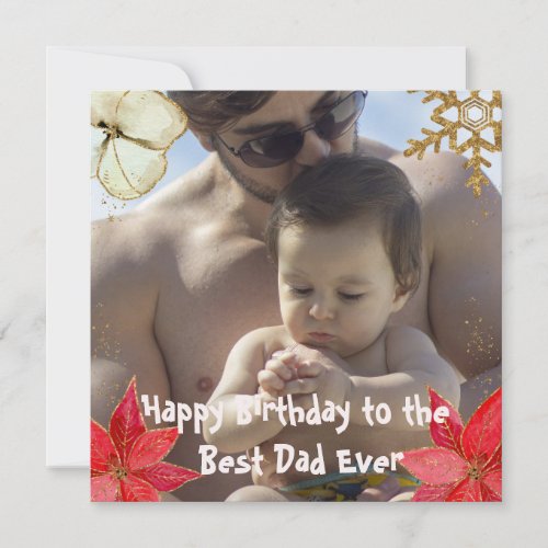 Cool Best Dad Ever Christmas Happy Birthday Card