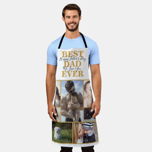 Cool Best Dad Ever Fathers Day Photo Collage Apro Apron