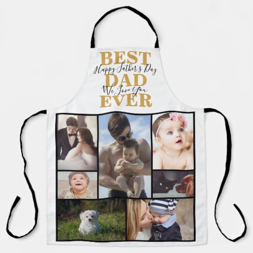 Cool Best Dad Ever Fathers Day Photo Collage Apro Apron