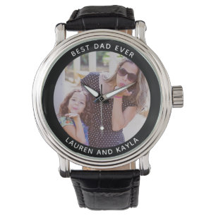 Cool BEST DAD EVER Modern Father's Day Photo Watch