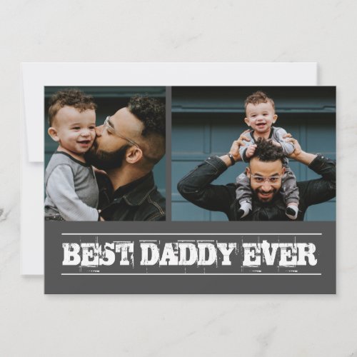 Cool Best Dad Ever Photo Collage Fathers Day Holiday Card