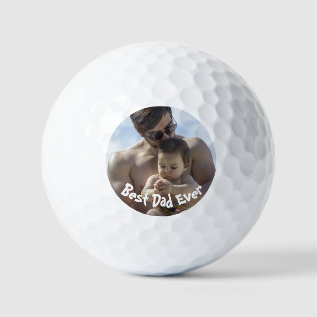 Cool Best Dad Ever Photo Golf Balls (Front)