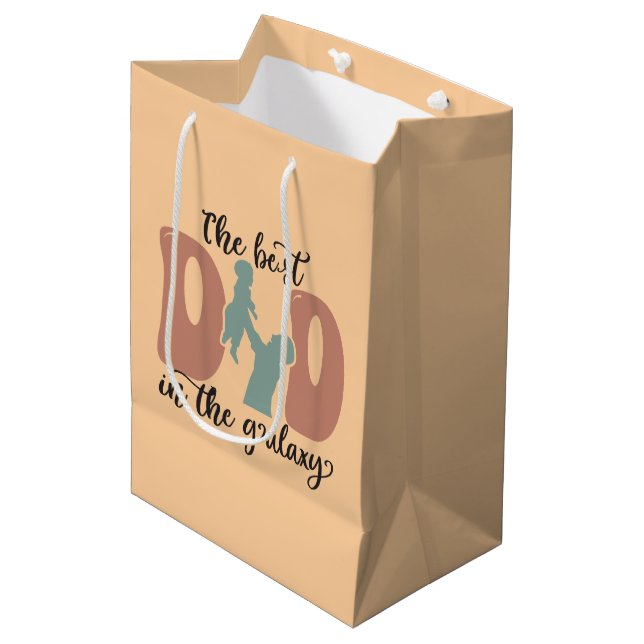 Cool best Dad galaxy word art  Medium Gift Bag (Front Angled)