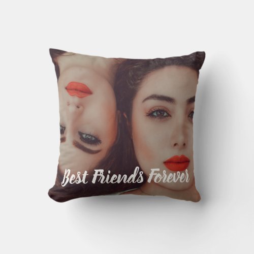 Cool Best Friends Forever Photo Throw Pillow