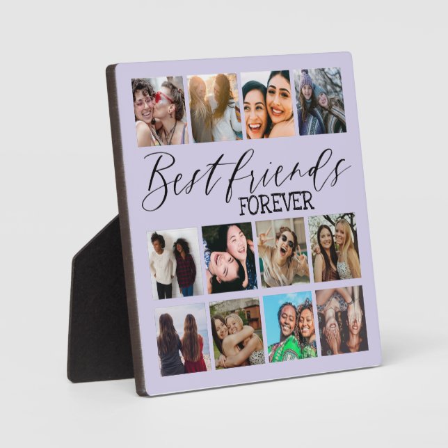 Cool Best Friends Purple Photo Collage  Plaque (Front)