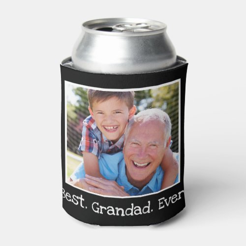 Cool Best Grandad Ever Photo Personalized Black Can Cooler