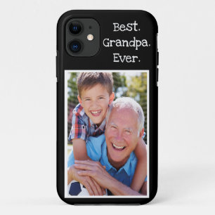 Cool Best Grandpa Ever Photo Personalized Black iPhone 11 Case
