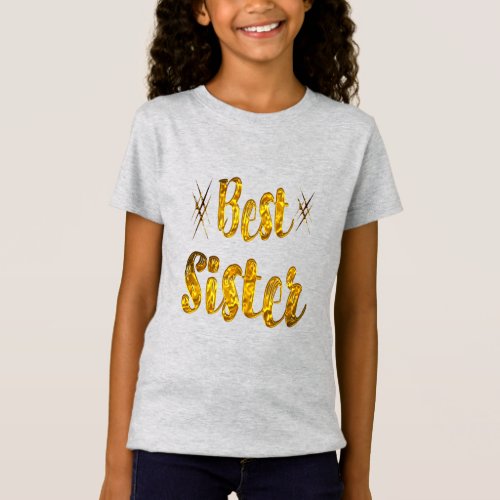 Cool Best Sister gold Graphic design T_Shirt