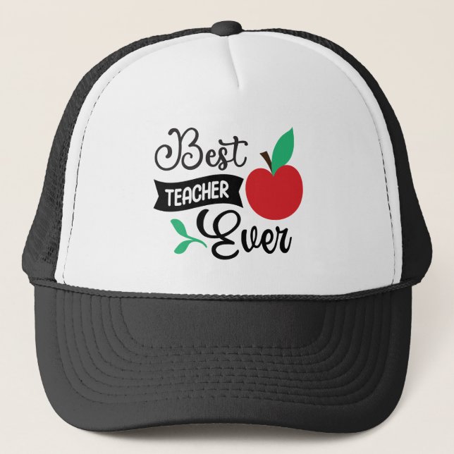 Cool best Teacher ever word art  Trucker Hat (Front)