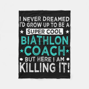 Cool Biathlon Coach Funny Biathlete Humor Winter S Fleece Blanket